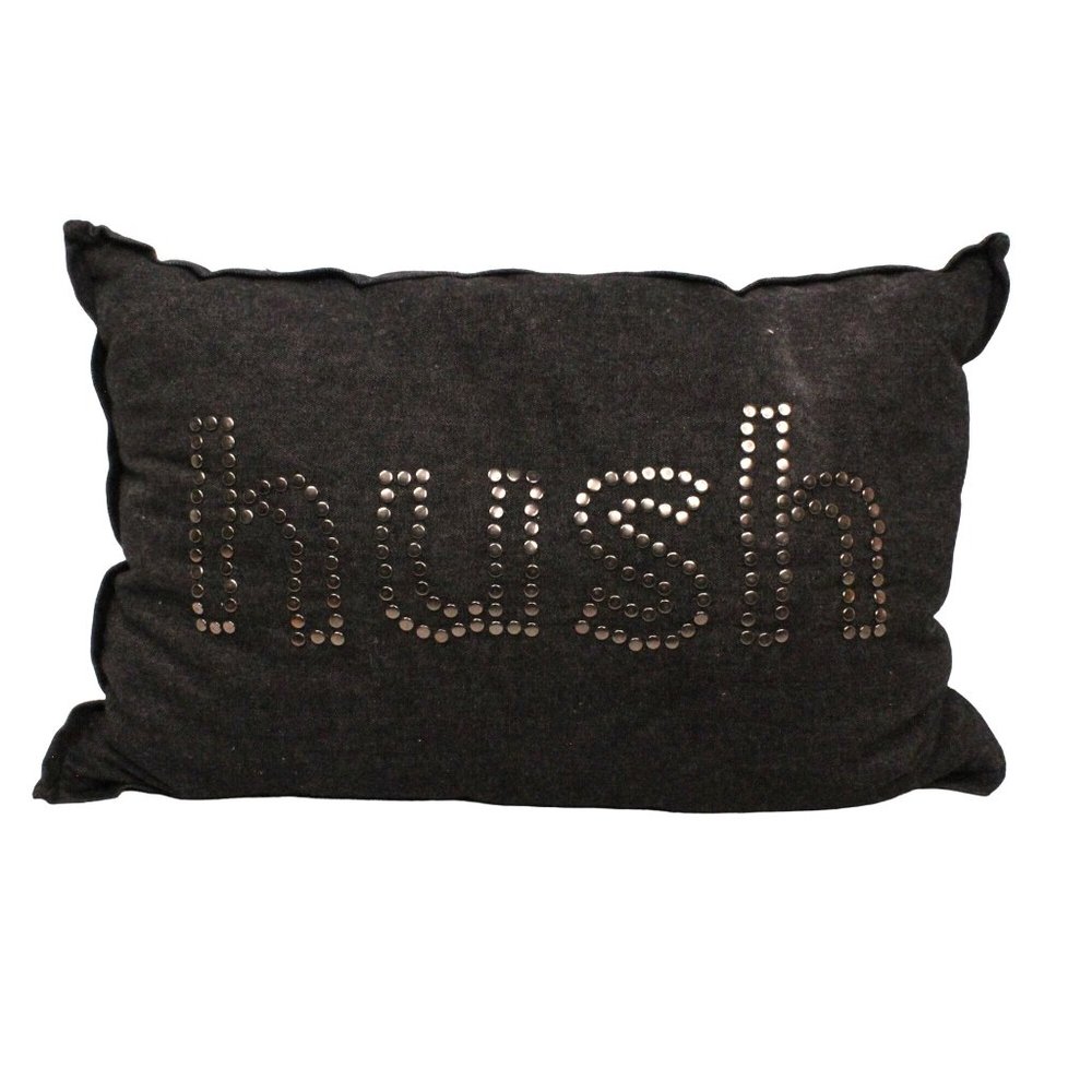 Target Threshold Studs Hush Dark Gray Denim Woven Cotton Decor Pillow 18" X 12" - Picture 3 of 8
